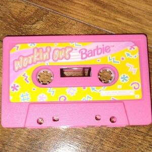 Workin' Out Barbie Pink and Yellow Cassette Tape